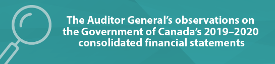The Auditor General’s observations on the government of Canada’s 2019–2020 consolidated financial statements