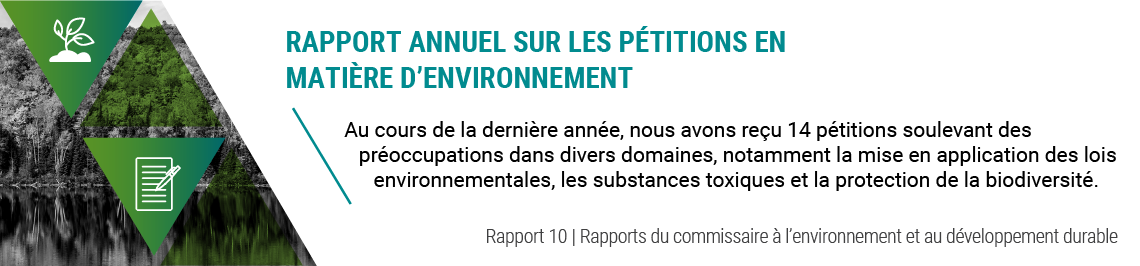 Rapport 10 — Rapport annuel sur les pétitions en matière d’environnement