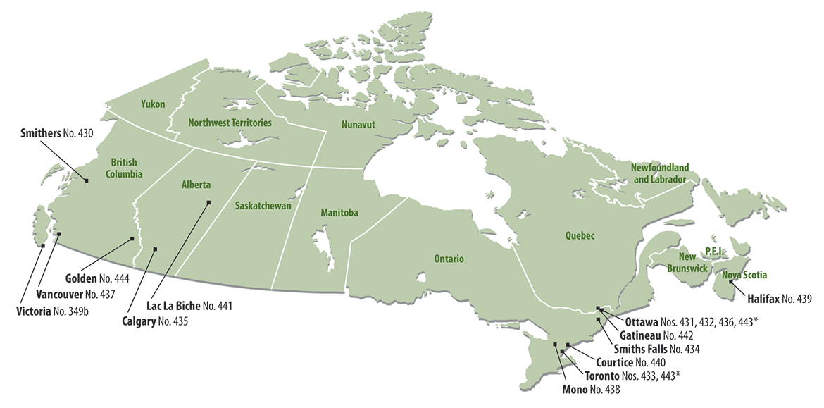 Map showing communities from which petitions came